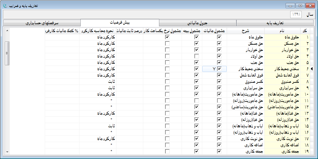 دانلود فایل اقلام مشمول بیمه و مالیات حقوق و دستمزد